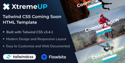 XtremeUP - Tailwind CSS Coming Soon HTML Template