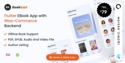 BookKart Flutter 3.x eBook Reader App For WordPress with WooCommerce