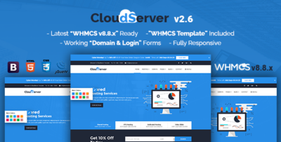 CloudServer Responsive HTML5 Technology, Web Hosting and WHMCS Template