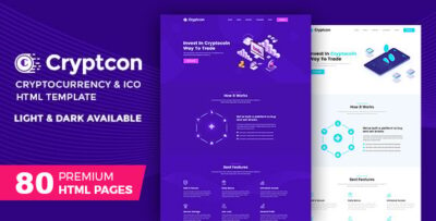 Cryptcon ICO, Bitcoin And Crypto Currency HTML Template