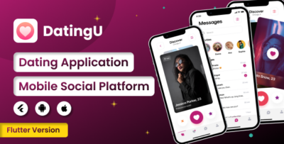 DatingU Dating App - Flutter AndroidiOS Full Application With Admin Panel