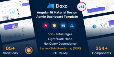 Daxa - Angular 18 Material Design Admin Dashboard Template + SSR