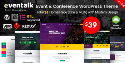 EvnTalk - Event Conference WordPress Theme v1.7.5