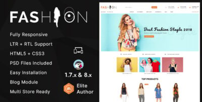 Fashion - Prestashop 1.7 & 8.x Responsive Theme