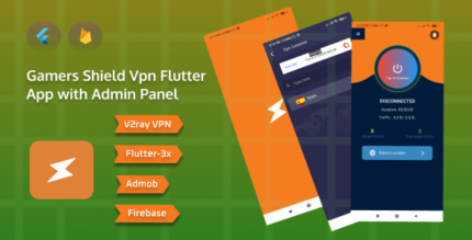 Gamers-Shield V2ray Protocol VPN Flutter App with Admin Panel Admob