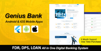 Genius Bank - All in One Digital Banking System Flutter Mobile Apps for Android and IOS