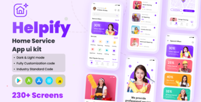 Helpify- Home Service App React Native CLI Ui Kit
