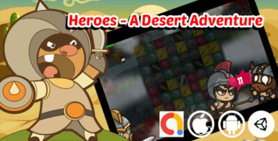 Heroes - A Desert Adventure Unity Match 3 Game Project