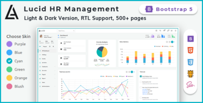 Lucid HR and Project Management Admin Dashboard Template Bootstrap 5 & 4