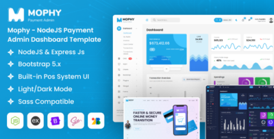 Mophy - NodeJs Payment Admin Dashboard Template