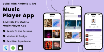 Musicplayer App - Online Music Player Music Streaming Flutter App Android iOS Mobile App