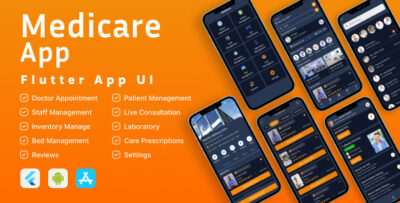 Online Doctor Appointment Booking Flutter App + Patient Management + Live Consultation Template in F