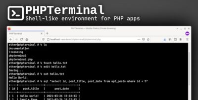 PHPTerminal - Shell-like environment for PHP apps