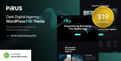 Pirus – Dark Digital Agency FSE WordPress Theme