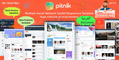 Pitnik - Online Social Network Community with Live Streaming UI Toolkit Responsive Template