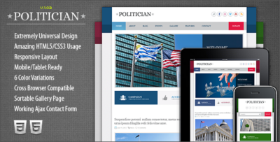 Politician Responsive HTML5CSS3 Template