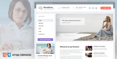 Psychology, Counseling & Medical Website Template — MentalPress