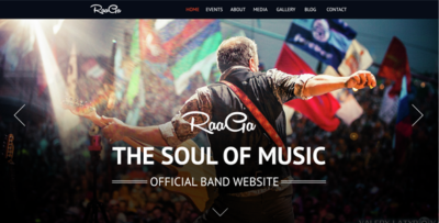 Raaga - Responsive Parallax Template for Bands