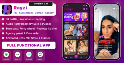 Rayzi Live streaming, PK Battel, Multi Live, Voice Chat Room, Beauty Filter with Admin Panel