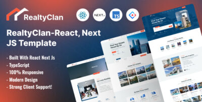 Realtyclan – Real Estate React Next JS Template.