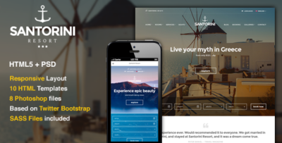 Santorini Resort - Responsive Hotel Template