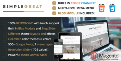 SimpleGreat – Premium Responsive Magento theme!