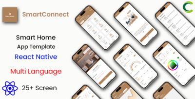 Smart Home App Template Iot App Home control App Home automation App React Native