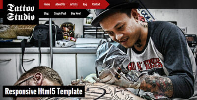 Tattoo Studio - Responsive HTML5 Template