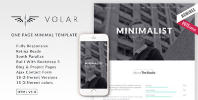 Volar One Page Minimal Parallax Template