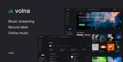 Volna – Record label & Music streaming HTML Template