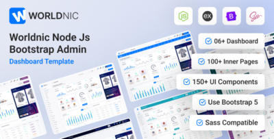 Worldnic - Node Js Admin & Dashboard Template