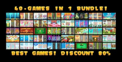 40 HTML5 GAMES IN 1 SUPER BUNDLE!!! (Construct 3 Construct 2 Capx)