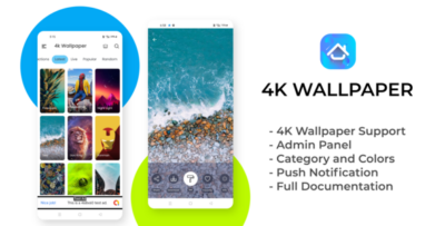 4K Wallpaper App with Live Wallpaper and Admin Panel , Admob Ads