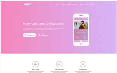 Appin - Apps Responsive WordPress Theme