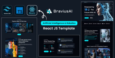 BraviusAI – AI & Robotics Tailwind React JS Template