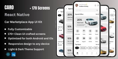 Caro - Car Marketplace React Native Expo App Ui Kit