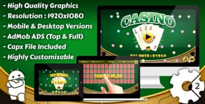 Casino - Cards Memory HTML5 Game, Mobile Version+AdMob!!! (Construct 3)