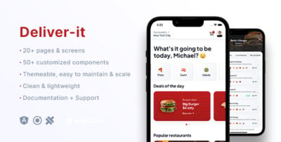 Deliver-it - Food - E-Commerce - Delivery Mobile App Template Ionic 7 Capacitor 5