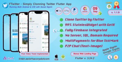 FTwitter - Clone Simply Twitter Flutter App with Multi Payments Firestore GetX