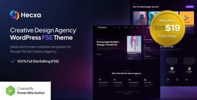 Hecxa – Creative Design Agency FSE WordPress Theme