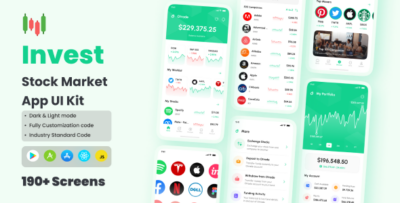 Invest - Stock Market App React Native CLI Ui Kit