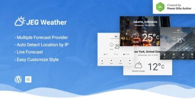 Jeg Weather Forecast WordPress Plugin - Add Ons for Elementor and WPBakery Page Builder