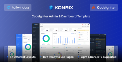 Konrix - CodeIgniter Admin Dashboard Template