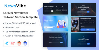 NewsVibe - Laravel Newsletter Section Tailwind Template