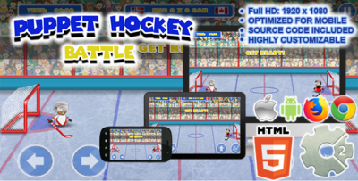 Puppet Hockey Battle ( Sport Game HTML5 + CAPX )