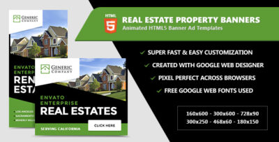 Real Estate Property Banners - HTML5 Ads