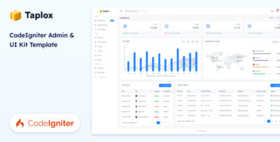 Taplox - CodeIgniter Admin Dashboard and UI Kit Template