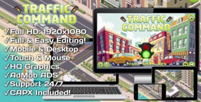 Traffic Command - HTML5 Game + Mobile Version! (Construct 3 Construct 2 Capx)