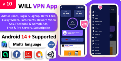 WILL VPN App - VPN App With Admin Panel - Secure VPN & Fast VPN v10.1