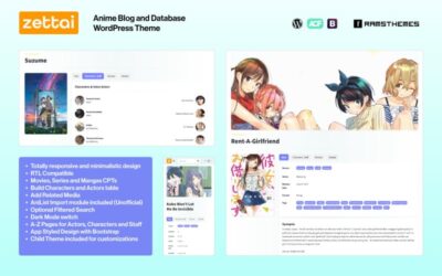 ZETTAI - Anime Blog and Database WordPress Theme